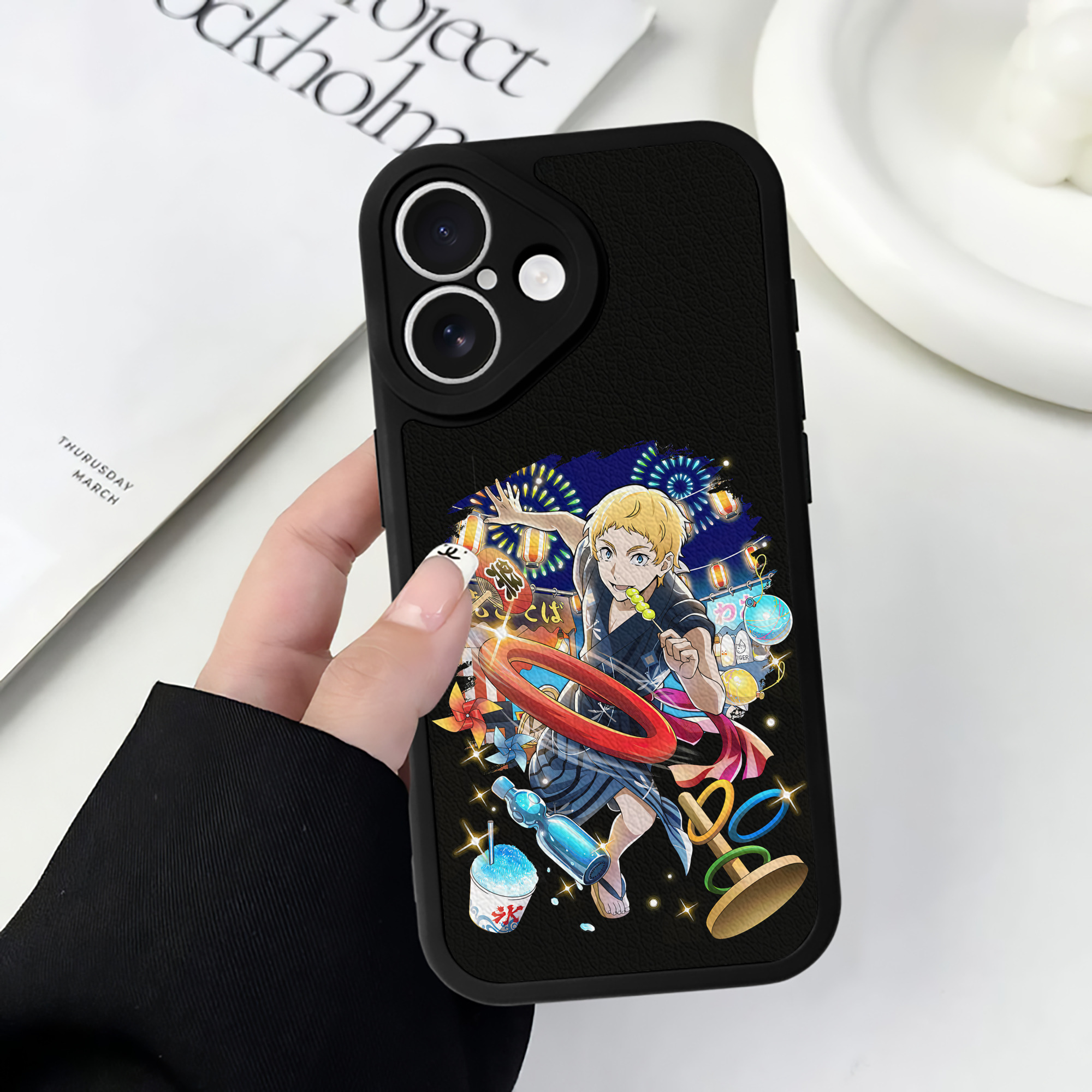 （画像用） 文豪ストレイドッグス Bungo Stray Dogs 【iPhone 16シリーズ対応】シリコンスマホケース（レザー調） 材質：シリコン